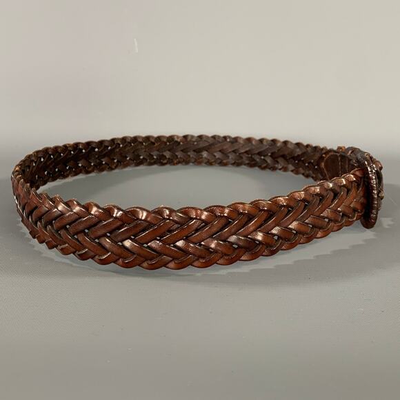 RALPH LAUREN Waist Size 0 Brown Woven Leather Belt main image 7
